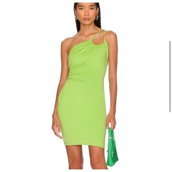 BCBGeneration Dresses & Skirts - BCBGeneration One Shoulder Cut Out Dress Citron